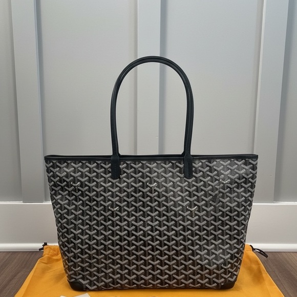 The Unbranded Brand Handbags - Artois PM Tote Bag - Black Leather Trim with Black, and Brown - Size Med